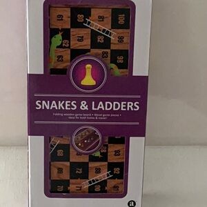 Snakes & Ladders Wooden Game Board
